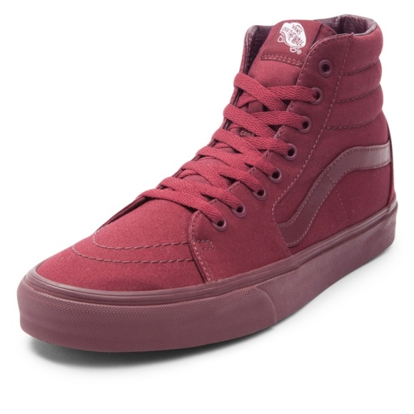 all maroon high top vans